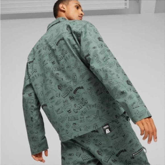 PUMA X RIPNDIP AOP Twill Jacket (Eucalyptus) - Men's size LARGE - Picture 3 of 12